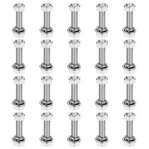 uxcell M5 x 22mm 304�X�e�����X�|�Z�p�w�b�h�{���g �i�b�g �t���b�g�����b�N���b�V���[�A�\�[�g�����g�L�b�g �S�˂� ���邢�d�グ �ƒ�p �d�q�@�� �@�B 20�Z�b�g