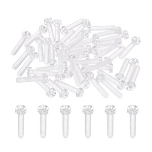 uxcell 60�� �N���A�A�N�����l�W M4 x 20mm PC�v���X�`�b�N�t�B�����v�X���E���h�w�b�h�l�W �@�B�A�N�Z�T���[�p ���g���b�N�e���X���b�h�{���g ����