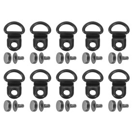 uxcell 20セットの靴ひもフック、ブーツレースフックDリングアイレットバックルとリベット、ハイキングブーツシューレザーバッグ用のブーツアイレット修理クリップ、9x14mmブ ライト黒