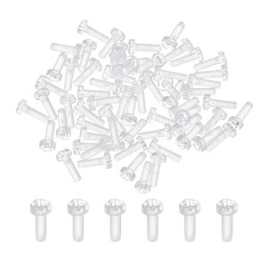 uxcell 50�� �N���A�A�N�����l�W M2x6mm PC�v���X�`�b�N�t�B�����v�X���E���h�w�b�h�l�W �@�B�A�N�Z�T���[�p ���g���b�N�e�l�W�{���g ����