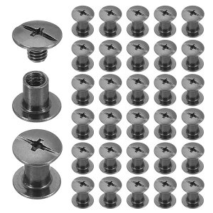 uxcell 40�Z�b�g �V�J�S�X�N�����[���x�b�gM5x6mm���^���t�B���b�v �X�w�b�h�|�X�g�l�C�����x�b�g�X�^�b�h�X�N�����[�R�l�N�^�[ DIY���U�[�x���g�o�b�O�N���t�g�u�b�N�o�C���f�B���O�p ��