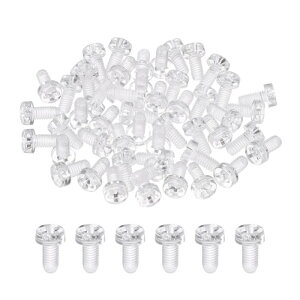 uxcell 60�� �N���A�A�N�����l�W M4 x 8mm PC�v���X�`�b�N�t�B�����v�X���E���h�w�b�h�l�W �@�B�A�N�Z�T���[�p ���g���b�N�e�l�W�{���g ����