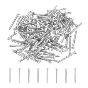 uxcell 60��ST3.5x40mm�z���C�g�t���b�g�J�E���^�[�V���N�w�b�h�Z���t�^�b�s���O�X�N�����[ �������b�L�Y�f�|�Z���t�h�������O�X�N�����[ �����V�[�g�p���^���X�N�����[ �V���o�[