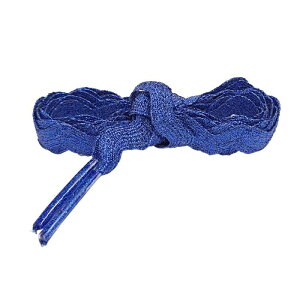 Elerevyo 2 Pairs Metallic Glitter S-Shaped Wave Shoe Laces, Bling Shiny Shimmer Flat Thin Shoelaces Shoestrings Royal Blue 80cm/31.5"