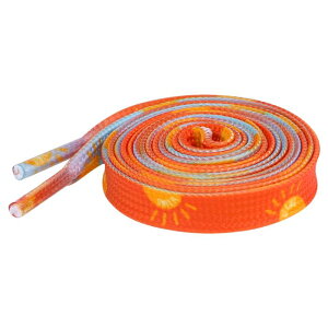 Elerevyo Sneakers Orange Flat Shoelaces Gradient Crackle Alien Sun Pattern Athletic Shoelaces 1 Pair Orange 4 140cm/55.1