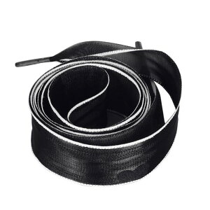 Elerevyo Flat Shoe Laces Snow Yarn Silk Ribbon Shoelaces Fashion Soft Shoestrings for Sneakers 2 Pairs Black-Heart 150cm/59.1