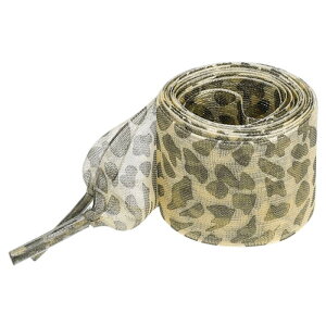 Elerevyo Leopard Print Ribbon Shoe Laces Pattern Flat Wide Lace Shoelaces for Sneakers Yellow 80×2.5cm/31.5×1