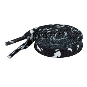 Elerevyo 1 Pair Leopard Print Flat Shoe Laces for Sneakers, 0.31'' Shoelaces Shoestrings for Casual Hiking Shoes Black White 100cm/39.4"