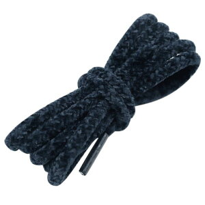 Elerevyo Round Fuzzy Shoe Laces for Sneakers, 0.24'' Hairy Soft Wide Shoelaces for Casual Shoes 2 Pairs Midnight Blue 120cm/47.24