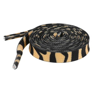 Elerevyo 1 Pair Leopard Print Flat Shoe Laces for Sneakers, 0.31'' Shoelaces Shoestrings for Casual Hiking Shoes Yellow Black Tiger 100cm/39.4