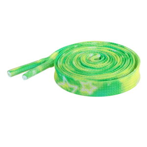 Elerevyo 1 Pair Tie-Dye Stars Flat Shoe Laces for Sneakers, 0.31'' Soft Shoelaces Shoestrings for Casual Hiking Shoes Yellow Green 120cm/47.2