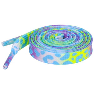 Elerevyo Leopard Shoelaces Multicolor Tie Dye Gradient Shoelace Flat Shoe Strings for Sports Sneakers 2 Pairs Blue 120cm/47.2