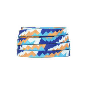 Elerevyo 1 Pair Blue Flat Shoe Laces for Sneakers, 0.31'' Soft Shoelaces Shoestrings for Casual Hiking Shoes Blue White Orange 120cm/47.2