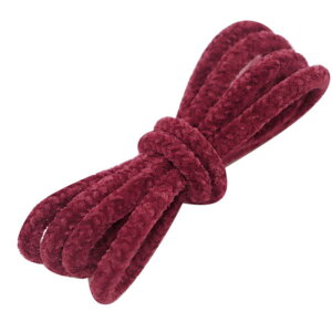 Elerevyo Round Fuzzy Shoe Laces for Sneakers, 0.24'' Hairy Soft Wide Shoelaces for Casual Shoes 2 Pairs Wine Red 140cm/55.12