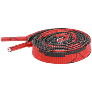 Elerevyo Flat Shoe Strings Irregular Color Blocks Colored Striped Shoelaces for Sneakers Sports Shoes Boots 2 Pairs Red-Black 140cm/55.1"