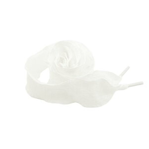 Elerevyo 2 Pairs Ruffle Shoe Laces: 2.5CM Wide Fishtail Pleated Flat Sneaker Shoestring White 140cm/55.1