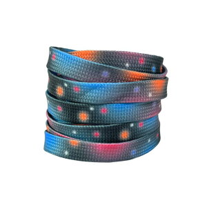 Elerevyo 1 Pair Flat Shoe Laces for Sneakers, 0.31'' Tie-Dye Dots Soft Shoelaces Shoestrings for Casual Hiking Shoes Colorful-1 120cm/47.2