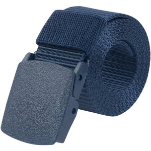 Elerevyo Unisex's Outdoor Belt Nylon Canvas Belts Breathable Plastic Buckle for Pants Skirts Dark Blue 123x3.8cm/48.4x1.5