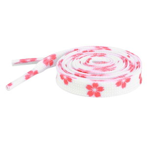 Elerevyo Colorful Floral Printed Flat Shoelaces Sneakers Flower Shoelaces for Casual 1 Pair White Sakura 160cm/63"