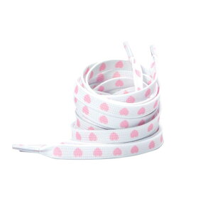 Elerevyo Heart Printed Colored Shoelaces Flat Shoe Laces Strings for Sneakers Athletic Sport Boots 1 Pair White-Pink Heart 120cm/47.2