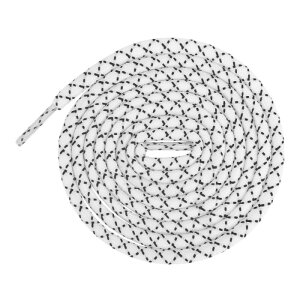 Elerevyo 2 Pair Round Cross Shoelaces, Non-Slip Heavy Durable Outdoor Climbing Hiking Shoe Laces Shoestrings White-Black 120cm/47.2"