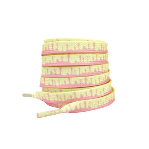 Elerevyo Colorful Shoe Strings Gradient Melted Patterned Shoelaces Shoe Laces for Sneakers 1 Pair Yellow and Pink 140cm/55.1