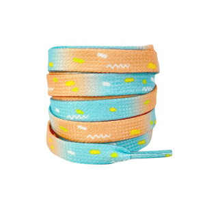 Elerevyo 1 Pair Flat Shoe Laces for Sneakers, 0.31'' Tie-Dye Dots Soft Shoelaces Shoestrings for Casual Hiking Shoes Colorful-3 140cm/55.1