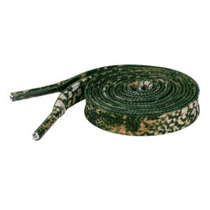 Elerevyo 1 Pair Leopard Print Flat Shoe Laces for Sneakers, 0.31'' Shoelaces Shoestrings for Casual Hiking Shoes Green Camo 100cm/39.4"