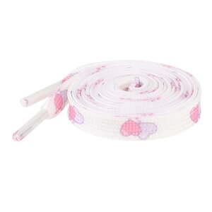 Elerevyo Flat Shoestrings Heart Printed Shoe Lace for Sneakers Athletic Shoelaces 1 Pair White Pink Purple 120cm/47.2