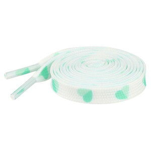 Elerevyo Flat Shoestrings Heart Printed Shoe Lace for Sneakers Athletic Shoelaces 1 Pair White Green Heart 140cm/55.1