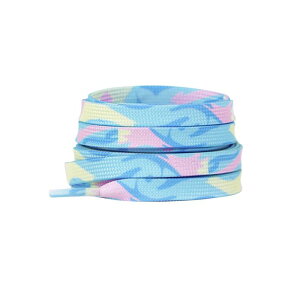 Elerevyo 1 Pair Blue Flat Shoe Laces for Sneakers, 0.31'' Soft Shoelaces Shoestrings for Casual Hiking Shoes Pink Blue Yellow 120cm/47.2