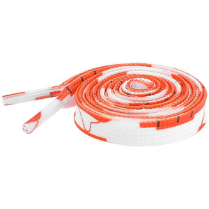 Elerevyo Flat Shoe Strings Irregular Color Blocks Colored Striped Shoelaces for Sneakers Sports Shoes Boots 2 Pairs White-Orange 160cm/63.0"