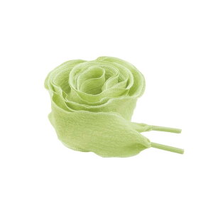 Elerevyo 2 Pairs Ruffle Shoe Laces: 2.5CM Wide Fishtail Pleated Flat Sneaker Shoestring Light Green 140cm/55.1