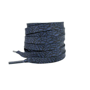 Elerevyo Flat Colorful Color Contrast Pattern Shoelaces Sports Shoe Laces for Athletic Running Sneakers Shoes Boot Strings 1 Pair Black-Dark Blue 120cm/47.2