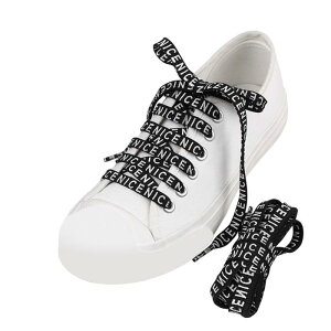 Elerevyo 2 Pairs NICE Flat Fat Shoe Laces for Sneakers, 0.35'' Wide Soft Shoelaces Shoestrings for Casual Hiking Shoes Black 120cm/47.2