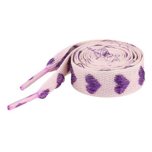 Elerevyo 2 Pairs Flat Glitter Shiny Shoe Laces, Metallic Heart Shoelaces Beige-Purple Heart 100cm/39.4"