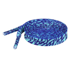 Elerevyo 1 Pair Leopard Print Flat Shoe Laces for Sneakers, 0.31'' Shoelaces Shoestrings for Casual Hiking Shoes Blue 120cm/47.2