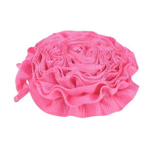 Elerevyo Shoelaces Ruffled Ribbon Solid Color Pleated Elastic Shoe Strings for Sneakers 2 Pairs Hot Pink 80cm/31.5