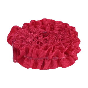 Elerevyo Shoelaces Ruffled Ribbon Solid Color Pleated Elastic Shoe Strings for Sneakers 2 Pairs Red 160cm/63