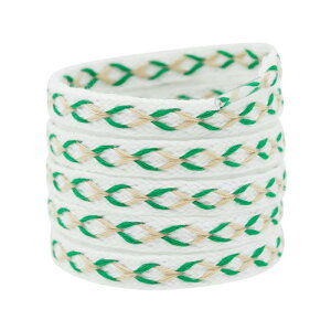 Elerevyo 2 Pairs 0.47'' Wide Contrast Color Flat Fat Braided Twist Woven Shoeslaces Shoe Laces Shoestrings Khaki+Green 60cm/23.6