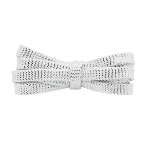 Elerevyo Glitter Shiny Metallic Wavy Flat Shoelaces, Gold Silver Sequin Sparkling Shoestrings Laces for Sneakers 2 Pairs White-Silver 120cm/47.2