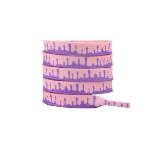 Elerevyo Colorful Shoe Strings Gradient Melted Patterned Shoelaces Shoe Laces for Sneakers 1 Pair Purple and Pink 140cm/55.1"