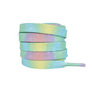 Elerevyo 1 Pair Tie-Dye Flat Shoe Laces for Sneakers, 0.31'' Soft Shoelaces Shoestrings for Casual Hiking Shoes Colorful-7 120cm/47.2