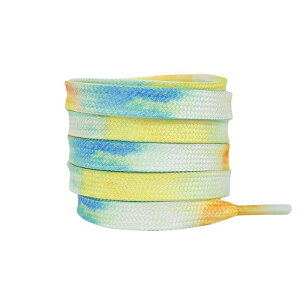 Elerevyo 1 Pair Tie-Dye Flat Shoe Laces for Sneakers, 0.31'' Soft Shoelaces Shoestrings for Casual Hiking Shoes Colorful-9 120cm/47.2