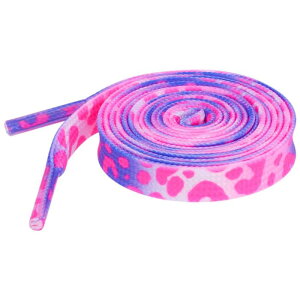 Elerevyo Leopard Shoelaces Multicolor Tie Dye Gradient Shoelace Flat Shoe Strings for Sports Sneakers 2 Pairs Hot Pink 110cm/43.3