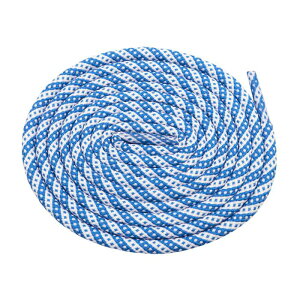 Elerevyo Two-Color Twill Dot Shoelaces, 2 Pairs of Circular Striped Shoelaces for Martin Boots White-Light Blue 120cm/47.2"