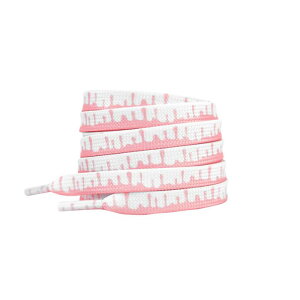 Elerevyo Colorful Shoe Strings Gradient Melted Patterned Shoelaces Shoe Laces for Sneakers 1 Pair White and Pink 160cm/63