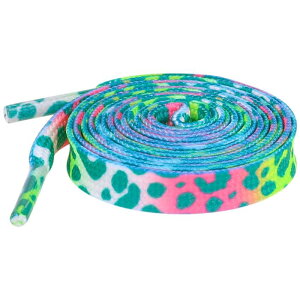 Elerevyo Leopard Shoelaces Multicolor Tie Dye Gradient Shoelace Flat Shoe Strings for Sports Sneakers 2 Pairs Dark Green 110cm/43.3