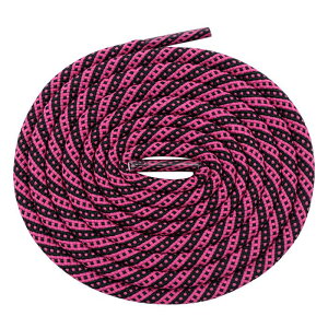 Elerevyo Two-Color Twill Dot Shoelaces, 2 Pairs of Circular Striped Shoelaces for Martin Boots Black-Dark Pink 180cm/70.9