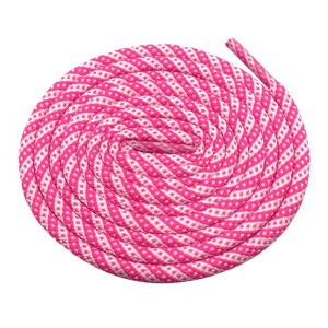 Elerevyo Two-Color Twill Dot Shoelaces, 2 Pairs of Circular Striped Shoelaces for Martin Boots White-Hot Pink 60cm/23.6